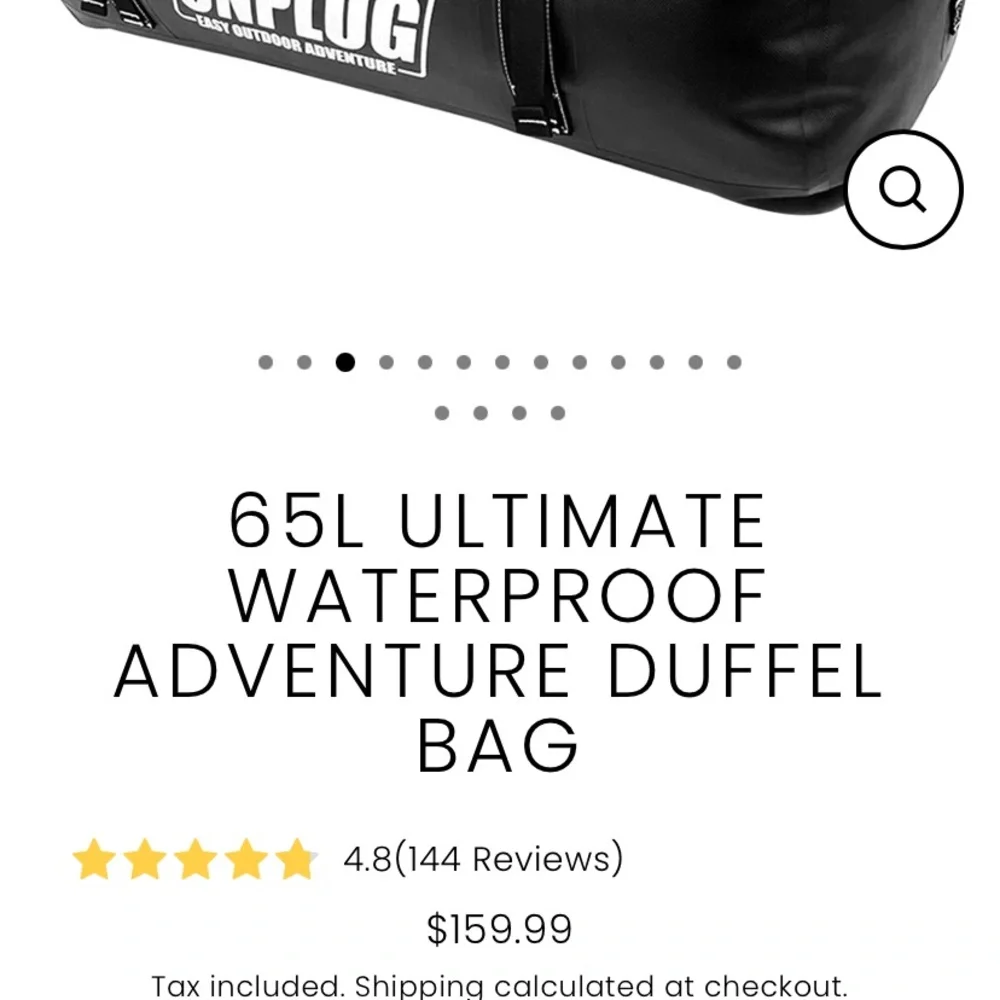 waterproof duffle Bag black